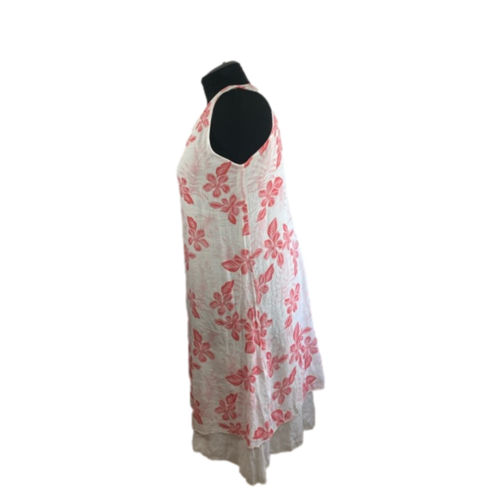 SIMPLY COUTURE Pink & White Floral Double-Tier Loose Tank DressSKU0536 - Picture 7 of 10